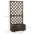 OUTSUNNY - Jardinière avec treillis - bac à  fleurs - jardinière sur pied - dim. 72,5L x 31,5l x 149,5H cm inserts d'irrigation inclus bois sapin traité carbonisation - vignette