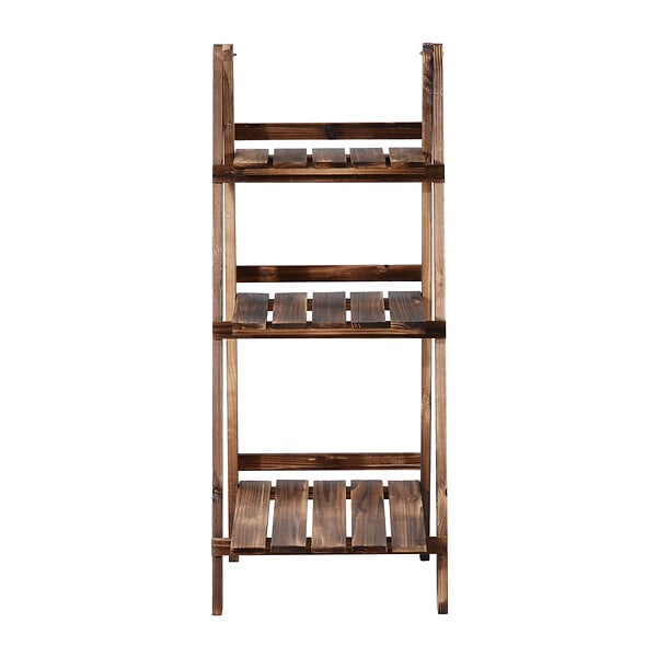 OUTSUNNY - Etagère échelle à  fleurs 3 niveaux pliable bois de sapin 40 x 37 x 93 cm charge max. 40 Kg - large