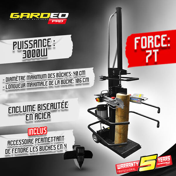 GARDEO PRO - Fendeur de bûches vertical 3000W - large