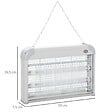 OUTSUNNY - Outsunny Lampe UV anti-insectes anti moustique tue mouche électrique destructeur d'insectes 20 W gris - vignette