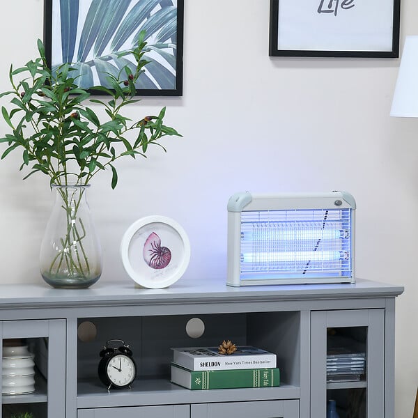 OUTSUNNY - Outsunny Lampe UV anti-insectes anti moustique tue mouche électrique destructeur d'insectes 20 W gris - large