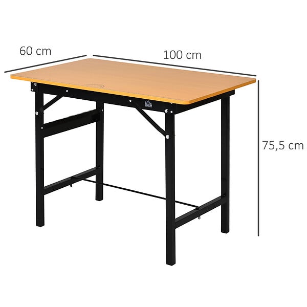 HOMCOM - HOMCOM Établi pliable dim. 100L x 60l x 75H cm - table de travail bricolage avec règle et rapporteur - porte-outils intégré - acier MDF - large