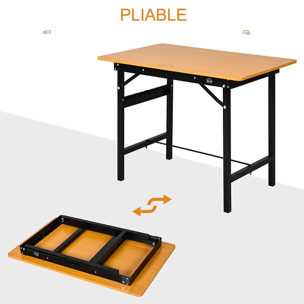 HOMCOM - HOMCOM Établi pliable dim. 100L x 60l x 75H cm - table de travail bricolage avec règle et rapporteur - porte-outils intégré - acier MDF - large