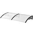 OUTSUNNY - Auvent marquise de porte design voûté arrondi dim. 195L x 80l x 23H cm polycarbonate plastique noir - vignette