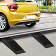 HOMCOM - Rampes de levage pour voiture véhicule utilitaire caravane camping-car dim. 20L x 70l x 8H cm HDPE noir - vignette