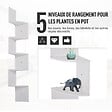 HOMCOM - Étagère d'angle étagère de rangement design contemporain zig zag 20L x 20l x 126H cm 5 niveaux panneaux de particules blanc - vignette