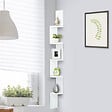 HOMCOM - HOMCOM Étagère d'angle design contemporain zig zag 5 niveaux 12L × 12l × 120H cm blanche - vignette