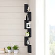 HOMCOM - HOMCOM Étagère d'angle design contemporain zig zag 5 niveaux 12L × 12l × 120H cm noire - vignette