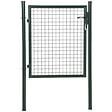 OUTSUNNY - Portillon grillagé dim. 97L x 150H cm - gâche réversible, serrure encastrée, 3 clés - acier vert - vignette