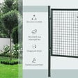 OUTSUNNY - Portillon grillagé dim. 97L x 150H cm - gâche réversible, serrure encastrée, 3 clés - acier vert - vignette