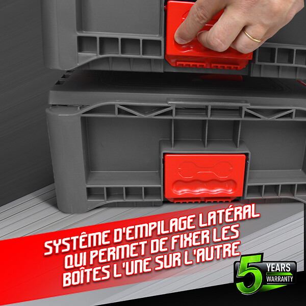 CONSTRUCTOR - Boîte à outils empilable en plastique 46.4x33.5x21.2cm - Constructor - large