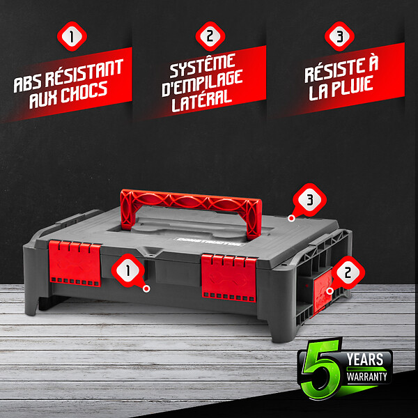 CONSTRUCTOR - Boîte à outils empilable en plastique 46.4x33.5x14.2cm - Constructor - large