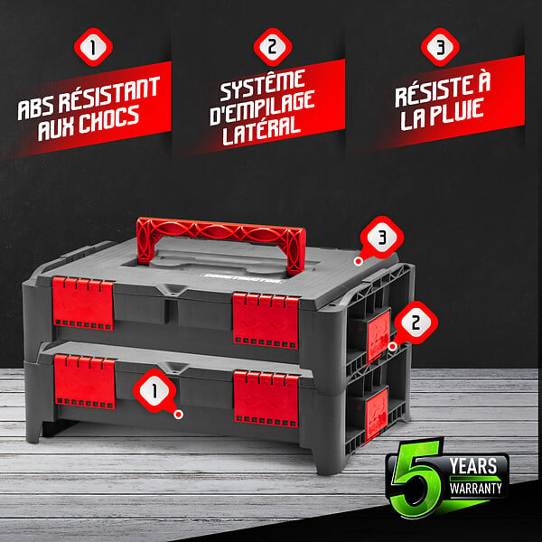 CONSTRUCTOR - Lot de 2 coffrets empilables BEPS1 - Constructor - large