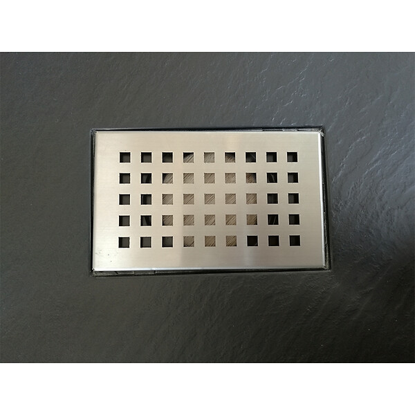STANO - Grille inox PIATTO pour receveurs de douche en SoliCast motif quadrillage - large
