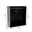 HOMCOM - Armoire / etagere / meuble a chaussures très pratique en panneaux de particules noir - vignette