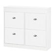 HOMCOM - Meuble à chaussures 32 paires 4 portes abattantes double niveau blanc - vignette