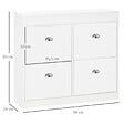HOMCOM - Meuble à chaussures 32 paires 4 portes abattantes double niveau blanc - vignette