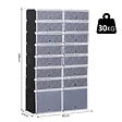 HOMCOM - Armoire à chaussures range chaussures L 95 x l 37 x H 160 cm 14 cubes rectangulaires et 2 grands cubes noir et blanc - vignette