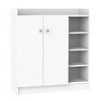 HOMCOM - Armoire / etagere / meuble a chaussures très pratique en panneaux de particules blanc - vignette