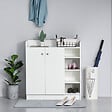 HOMCOM - Armoire / etagere / meuble a chaussures très pratique en panneaux de particules blanc - vignette
