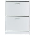 HOMCOM - Armoire à  chaussures meuble à  chaussures dim. 60L x 24l x 80H cm 2 portes abattantes blanc - vignette