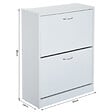 HOMCOM - Armoire à  chaussures meuble à  chaussures dim. 60L x 24l x 80H cm 2 portes abattantes blanc - vignette