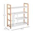 HOMCOM - Etagère à  chaussures - étagère de rangement - meuble chaussures 4 niveaux bois de pin étagères à  lattes MDF blanc - vignette