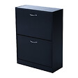 HOMCOM - Meuble à  chaussures double compartiment à  bascule 60L x 24l x 80H cm panneaux de particules noir - vignette