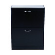HOMCOM - Meuble à  chaussures double compartiment à  bascule 60L x 24l x 80H cm panneaux de particules noir - vignette