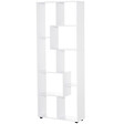 HOMCOM - Bibliothèque étagère zig zag design contemporain 70L x 24l x 178H cm panneaux particules blanc - vignette