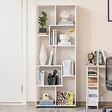 HOMCOM - Bibliothèque étagère zig zag design contemporain 70L x 24l x 178H cm panneaux particules blanc - vignette