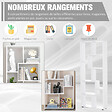 HOMCOM - Bibliothèque étagère zig zag design contemporain 70L x 24l x 178H cm panneaux particules blanc - vignette