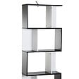 HOMCOM - Bibliothèque étagère meuble de rangement design contemporain en S 5 étagères 60L x 24l x 185H cm noir blanc - vignette