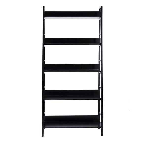 HOMCOM - Étagère bibliothèque de rangement style industriel incliné 5 niveaux 70L x 35l x 150H cm noir - large