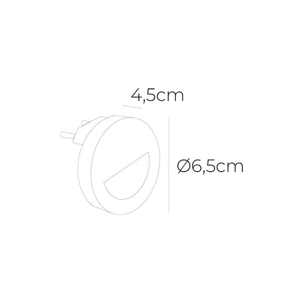 EDM - Veilleuse ronde LED à détecteur avec visière EDM - 0,5W - 5lm - 4000K - 04043 - large