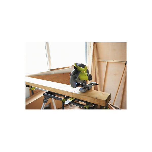 RYOBI - Pack RYOBI Scie à  coupe d'onglets radiale électrique - 1500W - 216mm - EMS216L - Support universel RLS02 - large