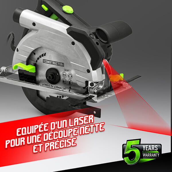 CONSTRUCTOR - Scie circulaire 1350W - 190mm - large