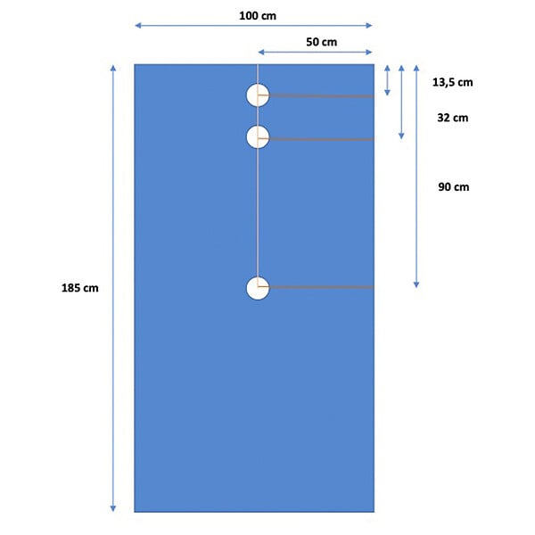 U-TILE - Réhausse pour receveur à carreler 200 x 120 cm x 8 mm d'épaisseur - large