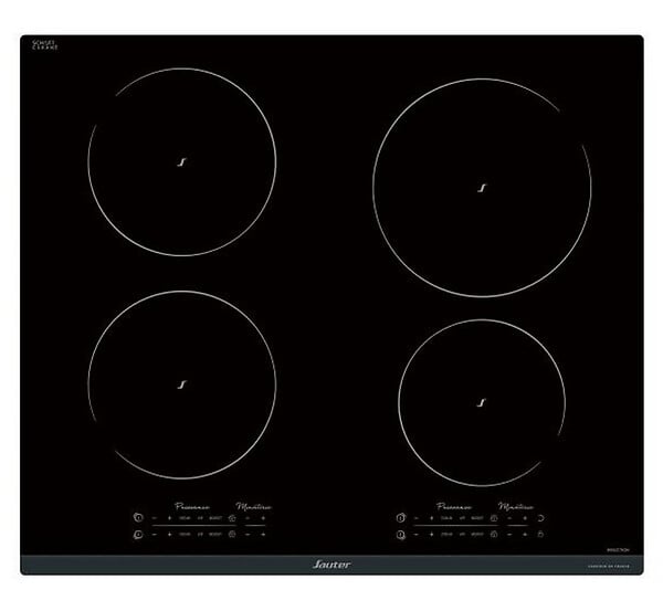 SAUTER - table de cuisson induction 60cm 4 feux 7400w noir - spi9643b - large