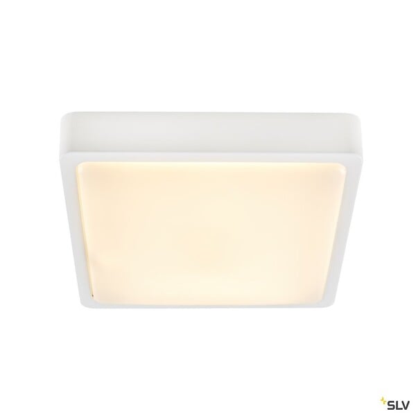SLV - Applique et plafonnier extérieur SLV AINOS, carré, blanc, LED, 17W, 3000K/4000K, IP65 - large