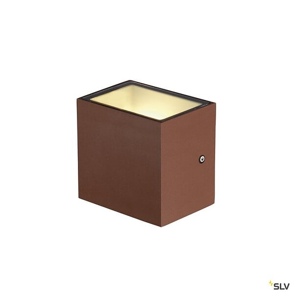 SLV - Applique extérieure SLV SITRA CUBE, rouille avec LED intégrée, 10W, 3000K, IP44 - large