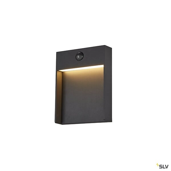 SLV - Applique extérieure SLV FLATT SENSOR, anthracite, LED, 16W, détecteur de mouvements - large