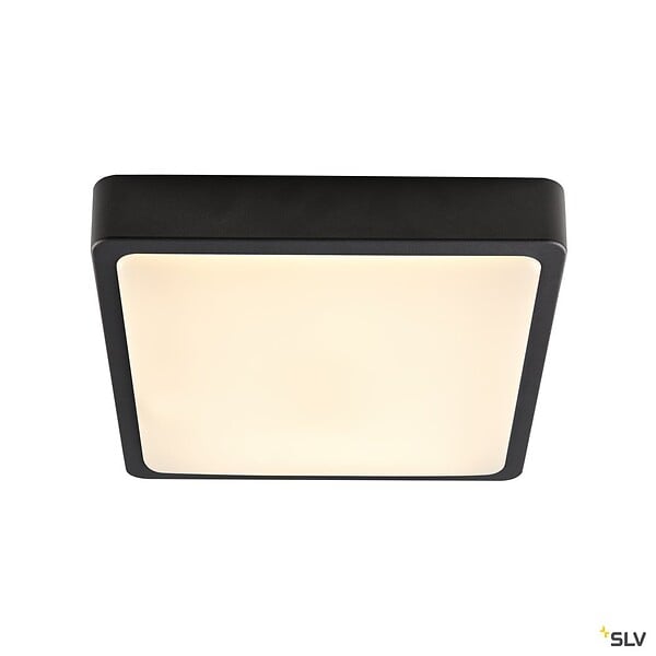 SLV - Applique et plafonnier extérieur carré SLV AINOS, anthracite, LED, 18W, 3000K/4000K, IP65, détecteur de mouvement - large