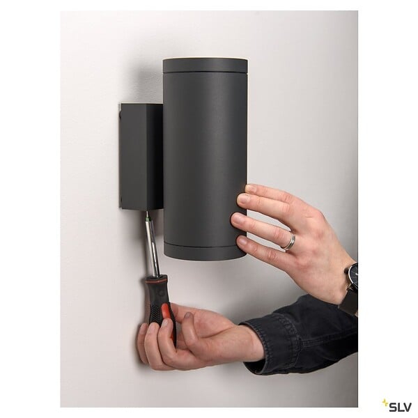 SLV - Applique extérieure SLV ENOLA ROUND UP/DOWN, rond, anthracite, LED, 53W, 3000K/4000K, IP65 - Taille M - large