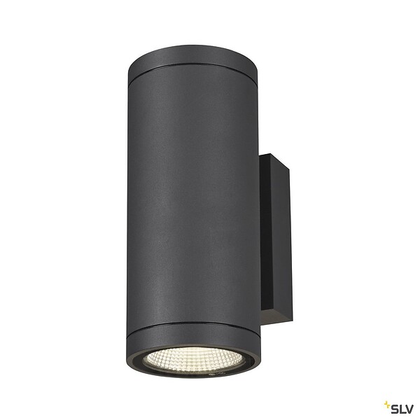 SLV - Applique extérieure SLV ENOLA ROUND UP/DOWN, rond, anthracite, LED, 53W, 3000K/4000K, IP65 - Taille M - large
