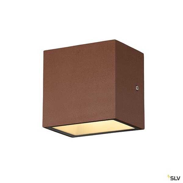 SLV - Applique extérieure SLV SITRA CUBE Up/Down rouille avec LED intégrée - Taille S - 12 cm - large