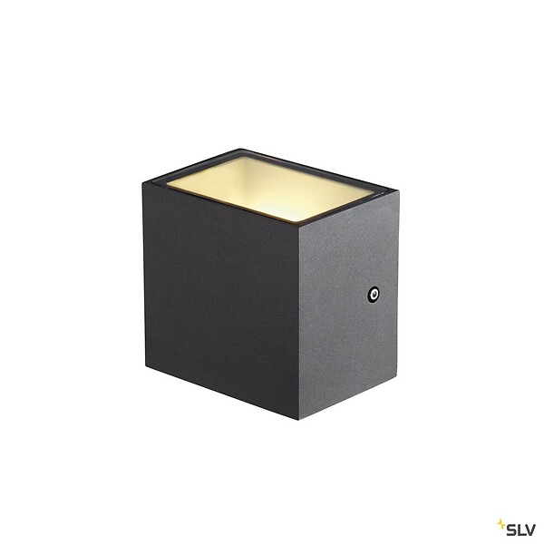 SLV - Applique extérieure SLV SITRA CUBE, anthracite, avec LED intégrée, 10W, 3000K, IP44 - large