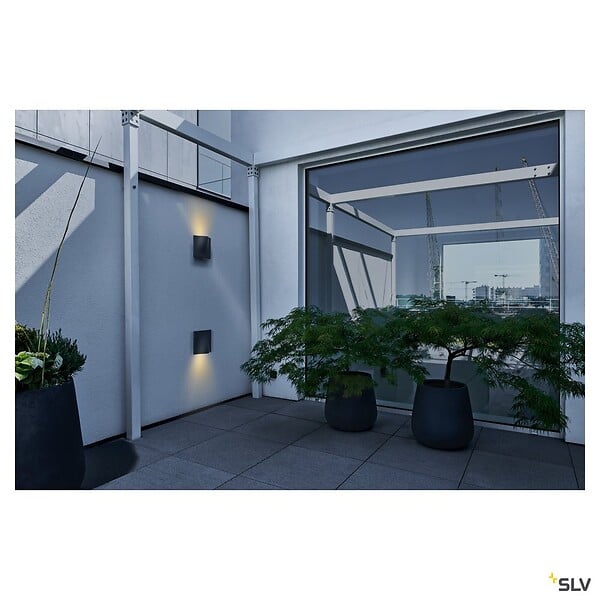 SLV - Applique extérieure SLV VILUA, anthracite, avec LED intégrée, 16W, 3000K, IP54 - Taille L - large