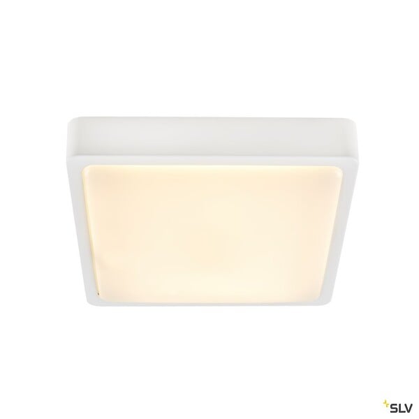 SLV - Applique et plafonnier extérieur carré SLV AINOS, blanc, LED, 18W, 3000K/4000K, IP65, détecteur de mouvement - large