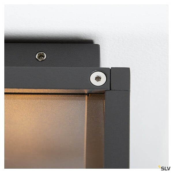 SLV - Applique extérieure SLV QUADRULO SENSOR, anthracite, E27, 15W max, IP44, détecteur de mouvements - large